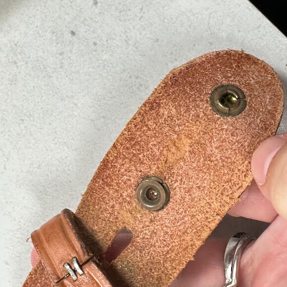 VTG Rockmount Ranch Wear Belt Womens 28 Brown Hand-Tooled Southwestern Aztec - Picture 10 of 11